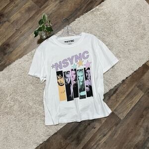 NSYNC 90's Nostalgia Retro-Inspired Y2K Style Pop Boy Band Graphic Tee NWOT